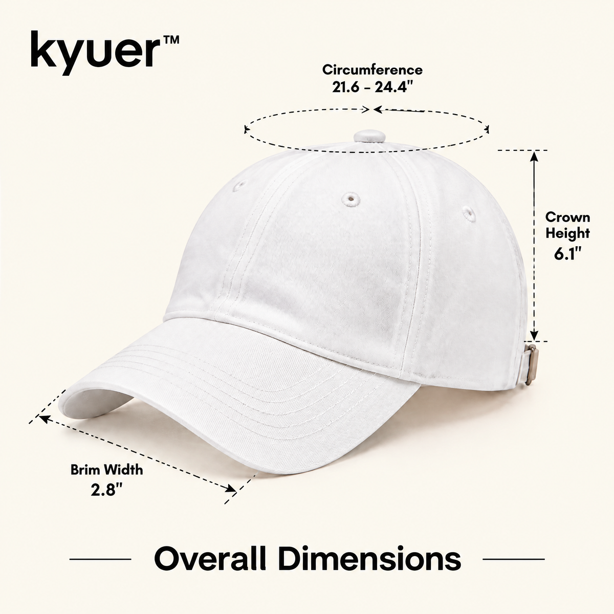 kyuer™ Avery Cotton Baseball Cap - size