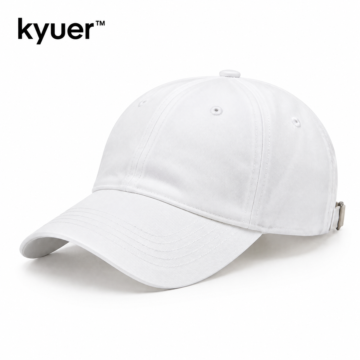 kyuer™ Avery Cotton Baseball Cap - white background