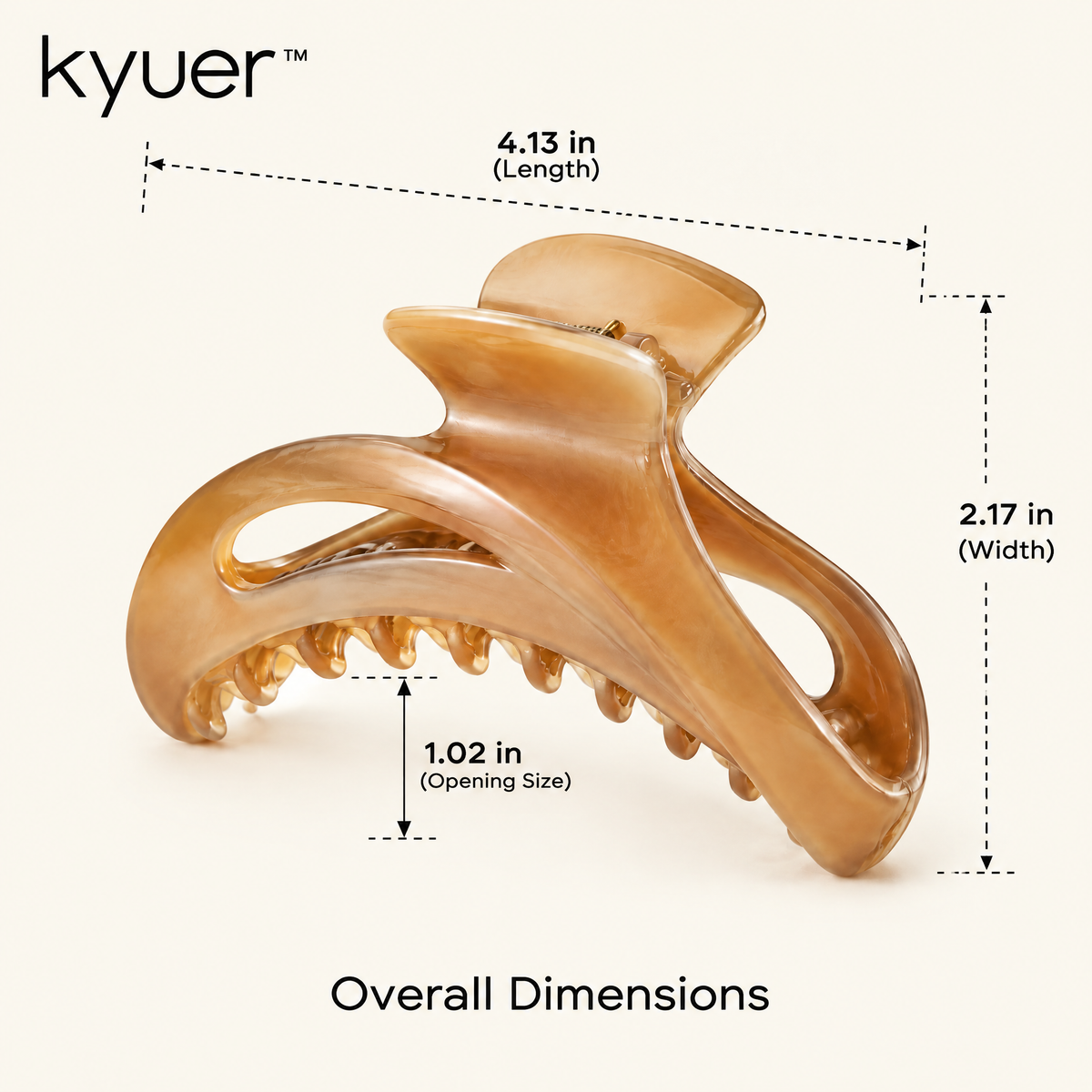 kyuer™ Sienna Sculptural Hair Claw - size
