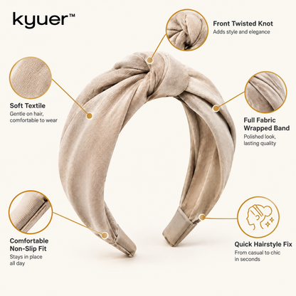 kyuer™ Elara Twisted Fabric Headband - detail