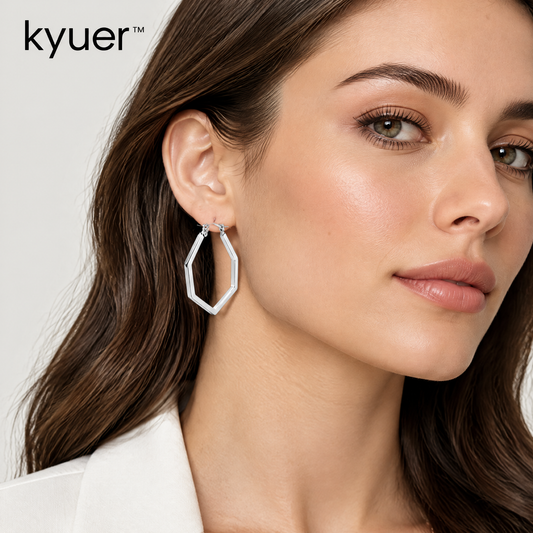 kyuer™ Nova Geometric Hoop Earrings - scene