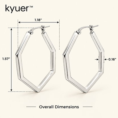 kyuer™ Nova Geometric Hoop Earrings - size