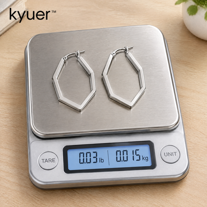 kyuer™ Nova Geometric Hoop Earrings - weight