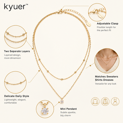 kyuer™ Lyra Layered Pendant Necklace - detail