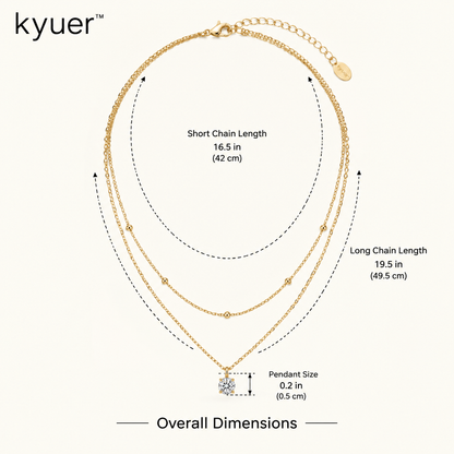 kyuer™ Lyra Layered Pendant Necklace - size