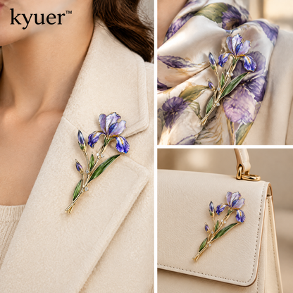 kyuer™ Iris Botanical Brooch - scene