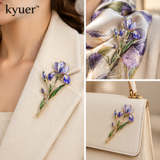 kyuer™ Iris Botanical Brooch - scene