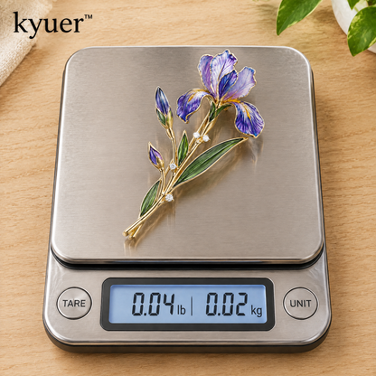 kyuer™ Iris Botanical Brooch - weight