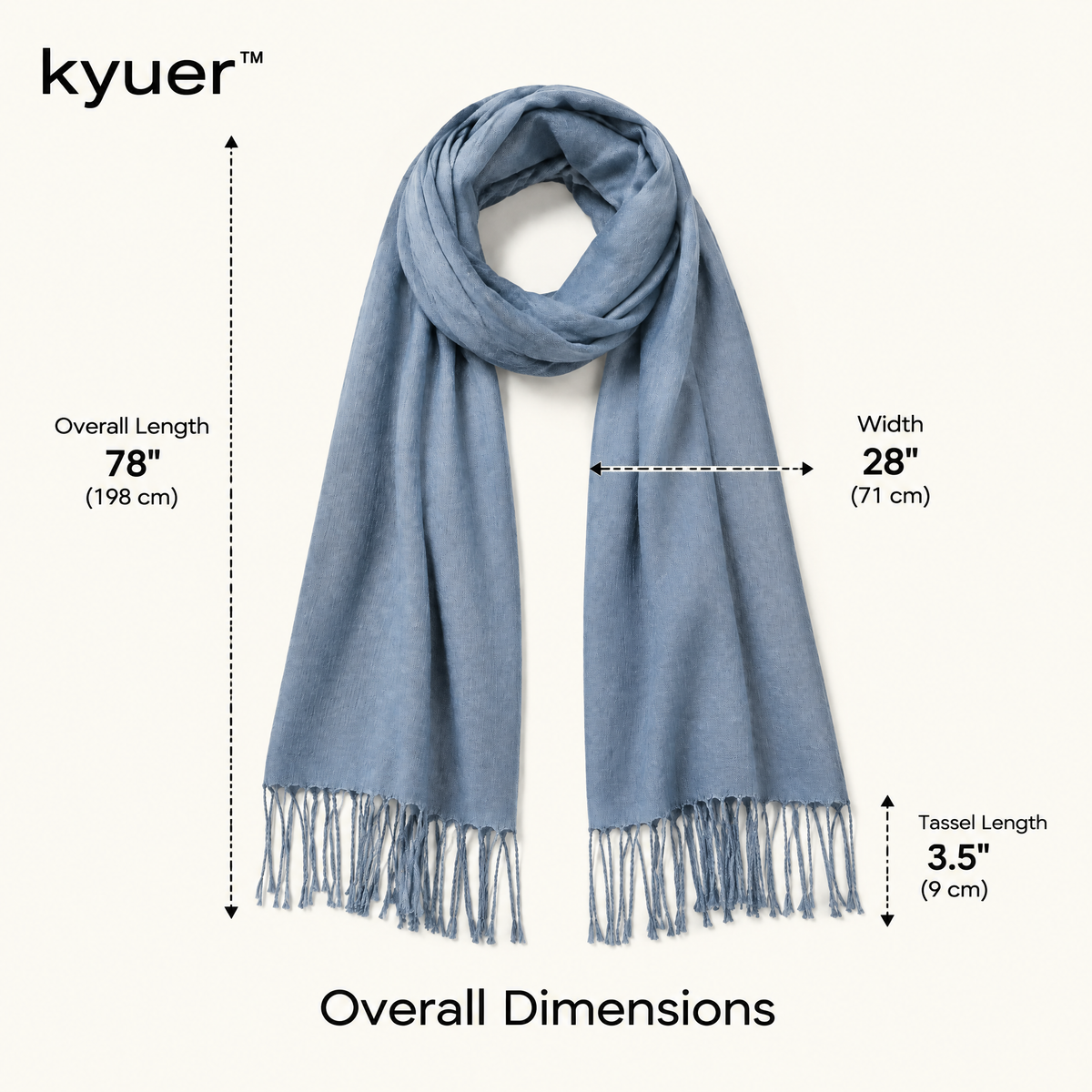 kyuer™ Ellis Lightweight Woven Scarf - size