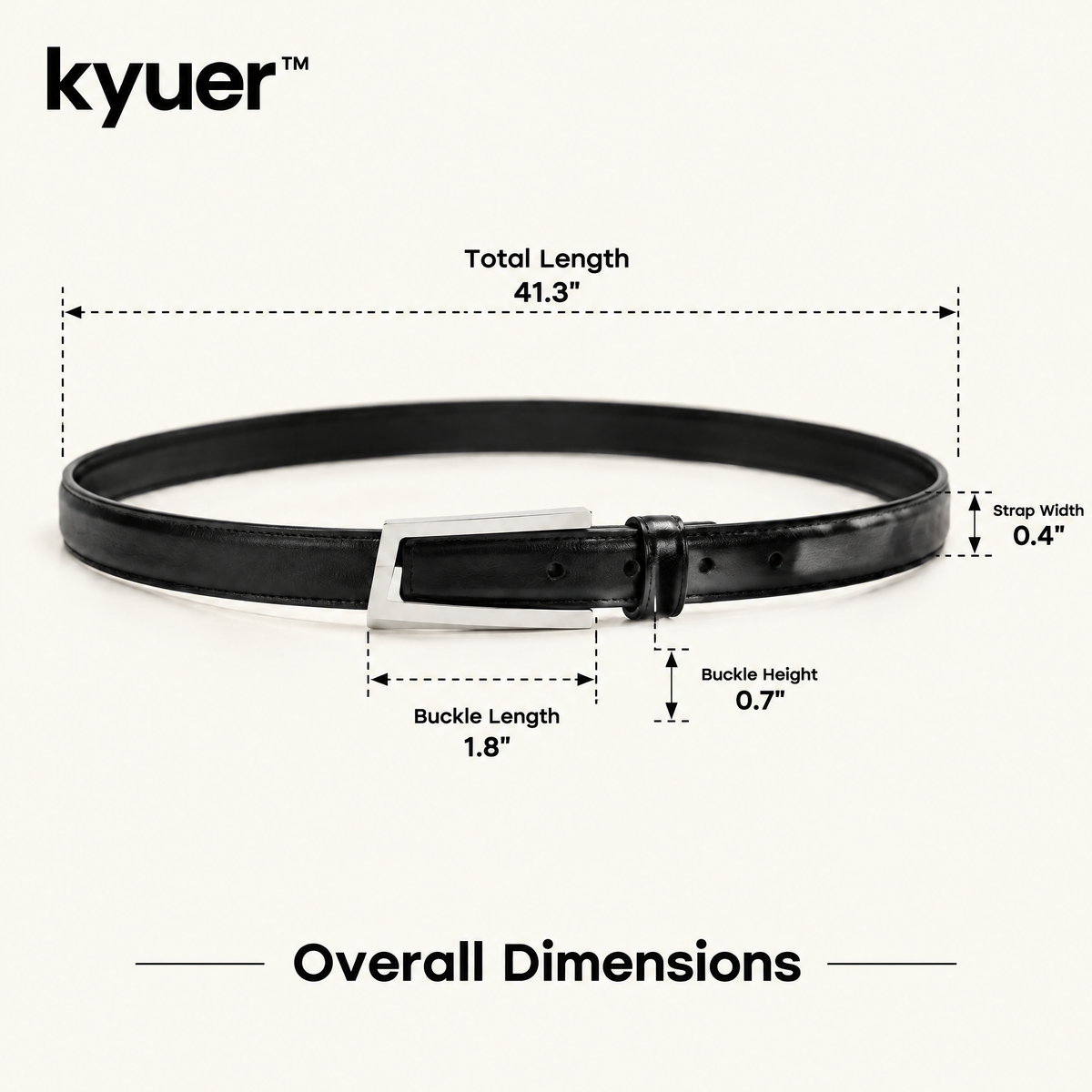 kyuer™ Arden Minimal Buckle Belt - size
