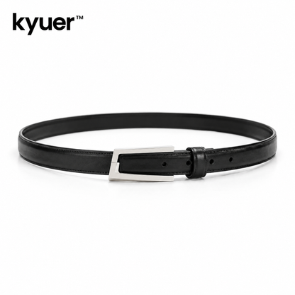 kyuer™ Arden Minimal Buckle Belt - white background