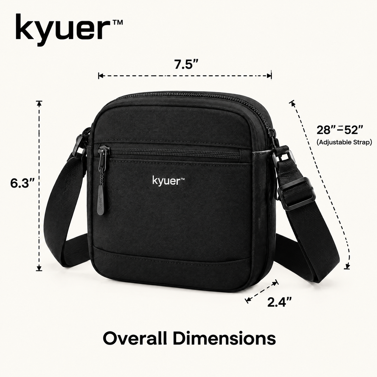kyuer™ Milo Compact Crossbody Bag - size
