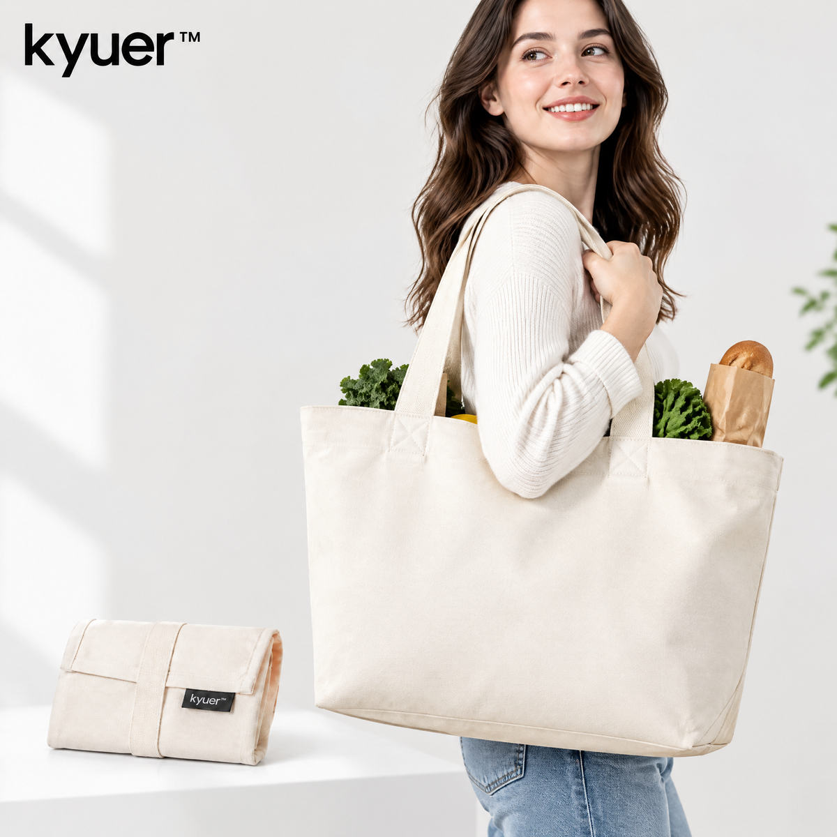 kyuer™ Reese Foldable Canvas Tote - scene