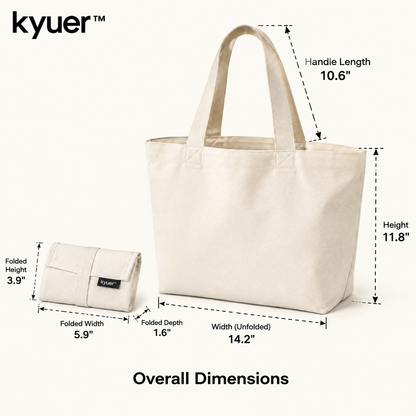 kyuer™ Reese Foldable Canvas Tote - size