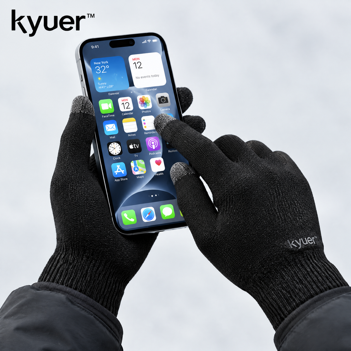 kyuer™ Blair Touchscreen Knit Gloves - scene