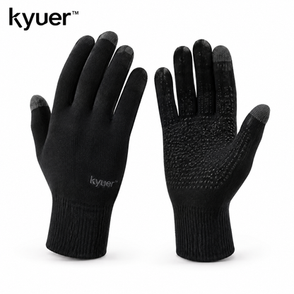 kyuer™ Blair Touchscreen Knit Gloves - white background