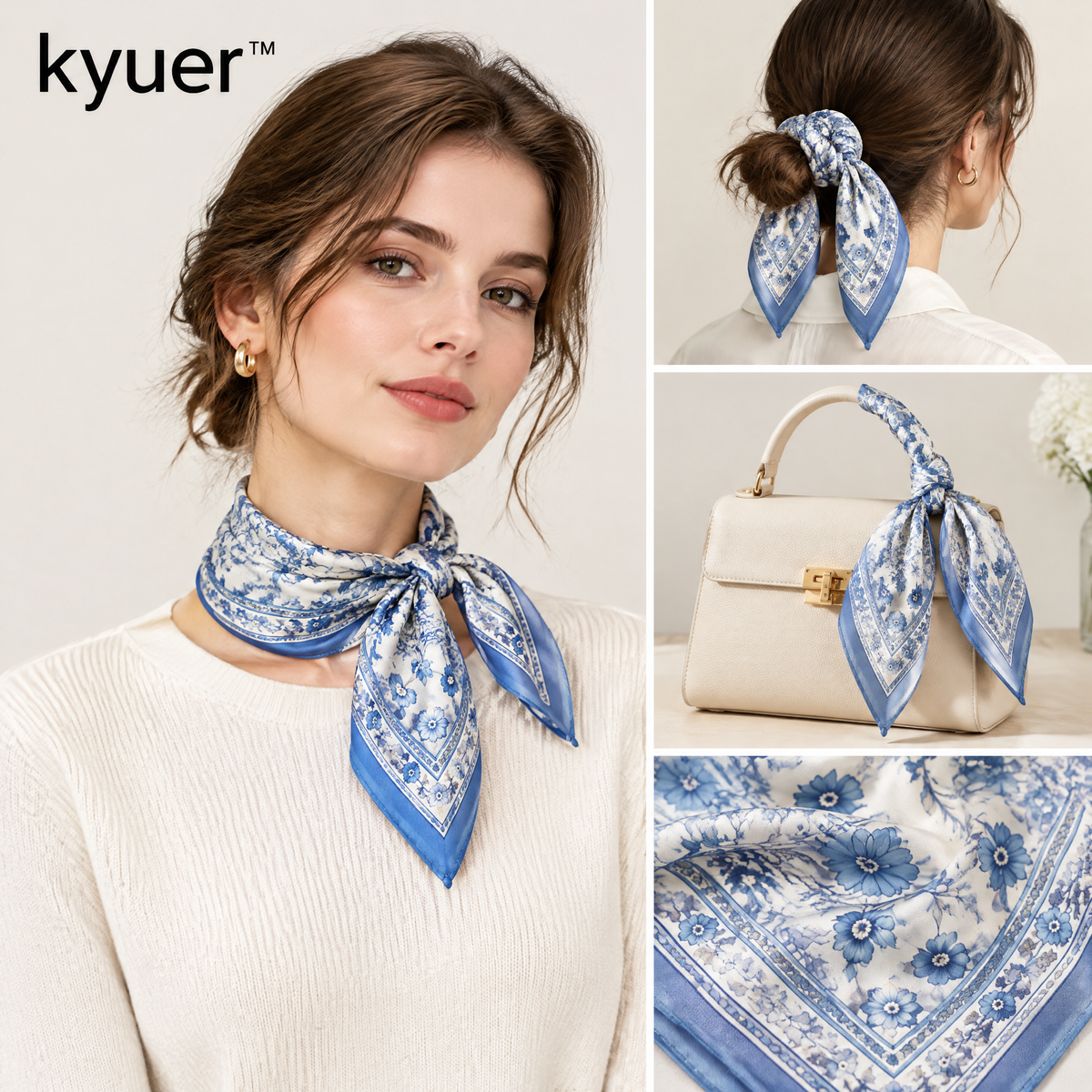 kyuer™ Celeste Printed Square Scarf - scene